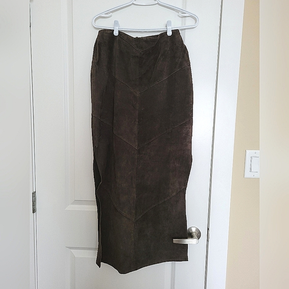 Fairweather Dark Brown Leather Skirt